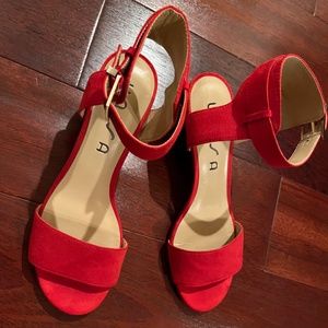 New Red suede Unisa Sandles